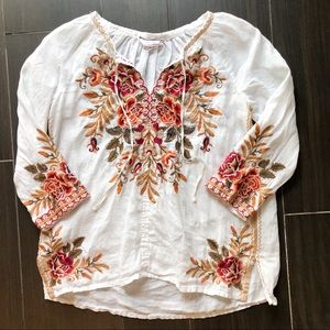 Johnny Was | Embroidery white tunic style top